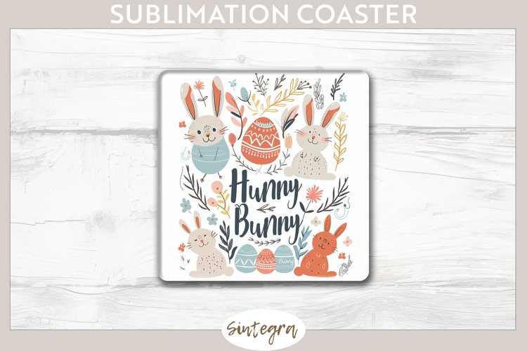 Hunny Bunny v8 Square Coaster Sublimation example image 1