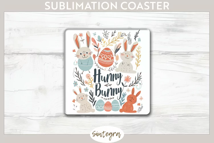Hunny Bunny v8 Square Coaster Sublimation