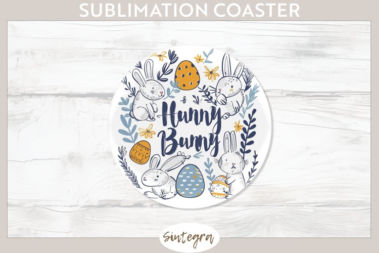 Hunny Bunny v9 Round Coaster Sublimation example image 1