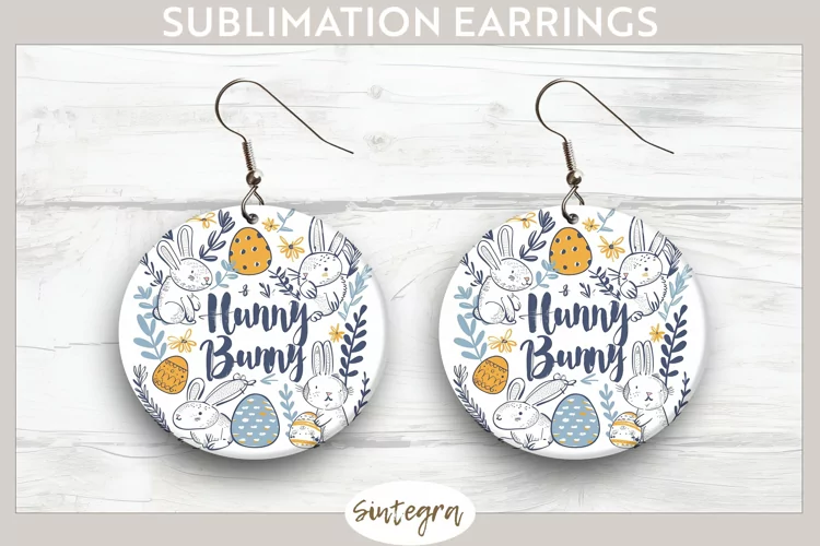 Hunny Bunny v9 Round Earrings Sublimation