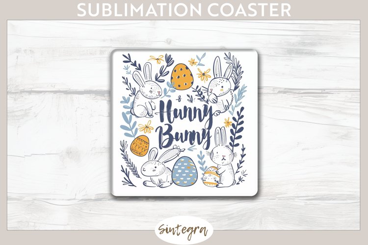 Hunny Bunny v9 Square Coaster Sublimation example image 1