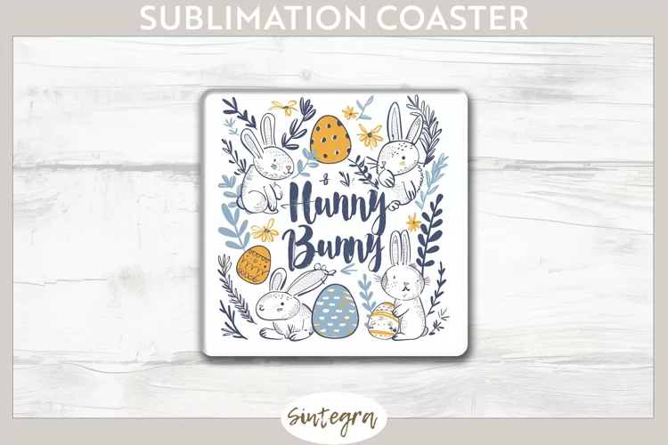 Hunny Bunny v9 Square Coaster Sublimation