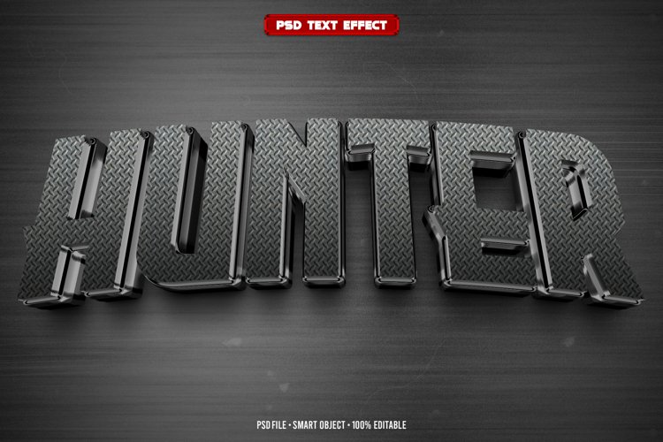 Hunter 3D editable text effect example image 1