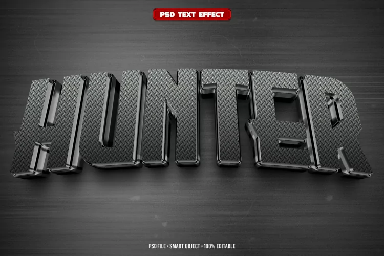 Hunter 3D editable text effect