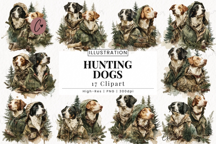 Hunting Dogs Clipart Bundle