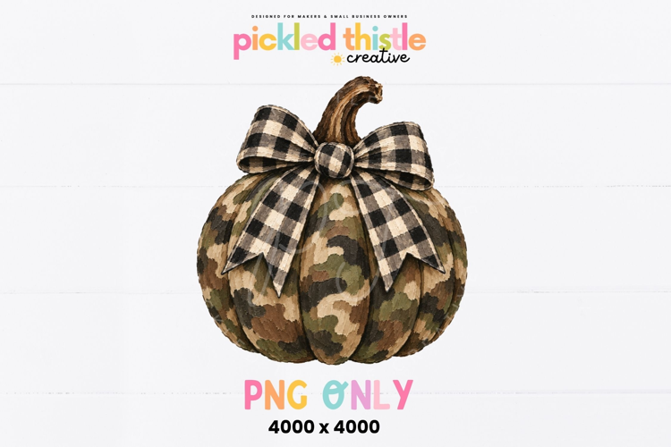 Camo Pumpkin PNG, Hunting Fall Shirt Graphic