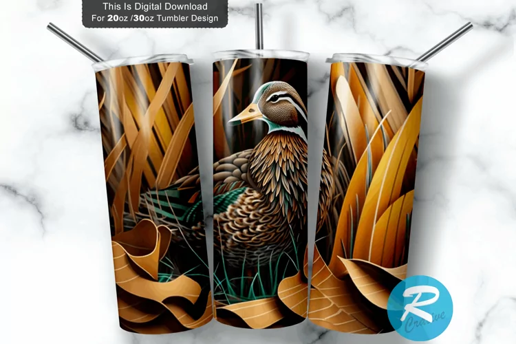Hunting Real colorful duck 20oz/30oz Skinny Tumbler
