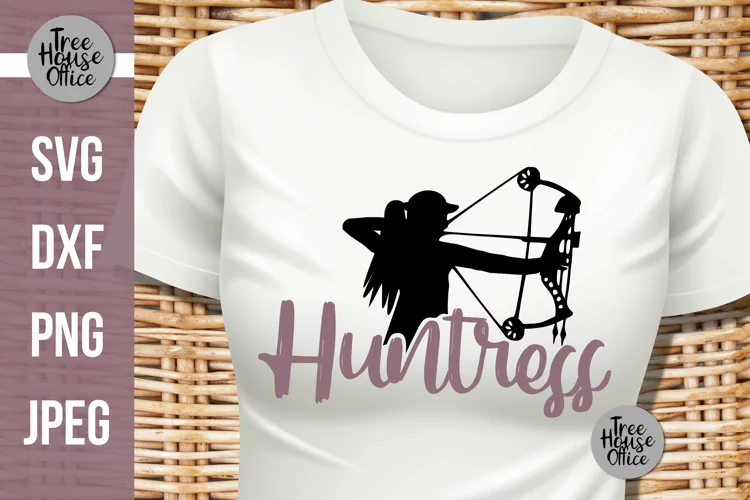 Huntress SVG, Girl Bow Hunter Cut File, Female Archer SVG