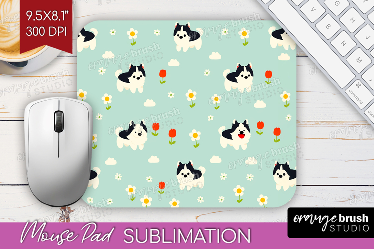 Husky Dog Mouse Pad Sublimation Cute Chibi Puppy Mousepad
