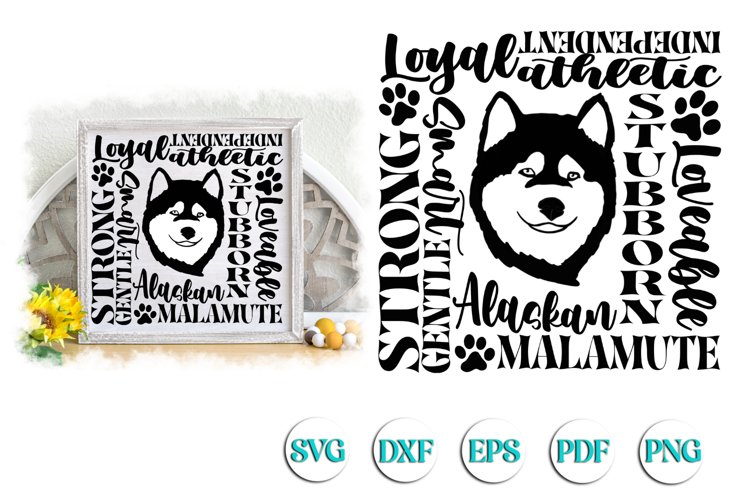 Husky Dog Subway SVG Cut file example image 1