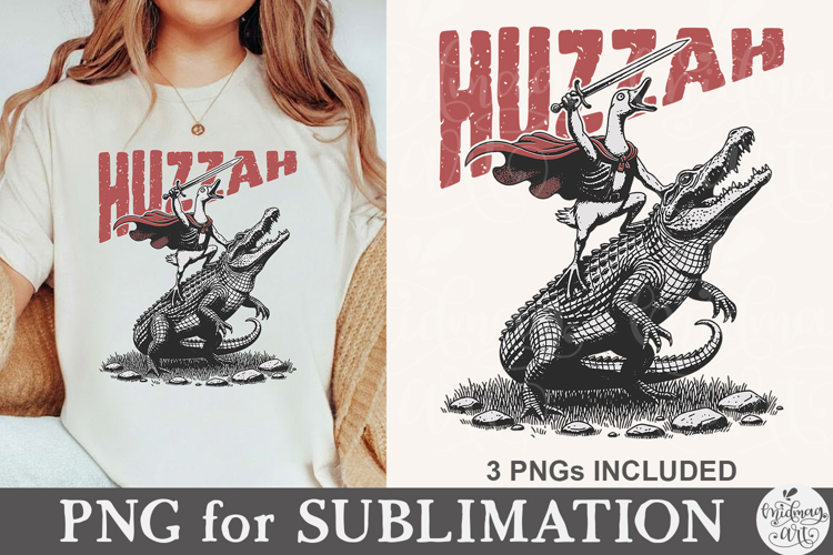 Huzzah PNG, Funny Cute Goose Meme Design