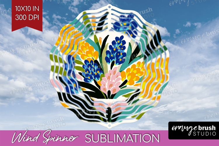 Hyacinth Modern Floral Wind Spinner Sublimation PNG Sping