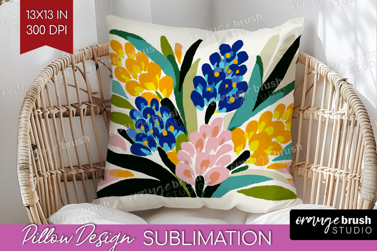 Hyacinth Modern Floral Pillow Sublimation Sping Flower Cover