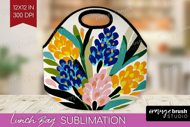 Hyacinth Modern Floral Lunch Bag Sping Flower Lunch Bug PNG
