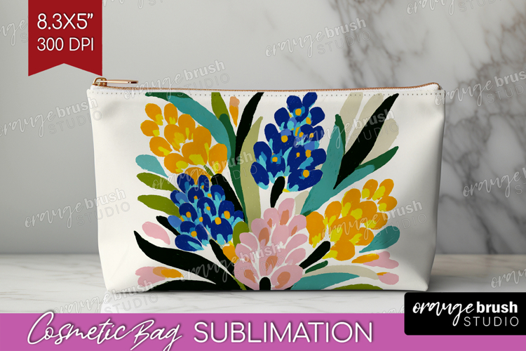 Hyacinth Modern Floral Cosmetic Bag Sping Flower Makeup Bag