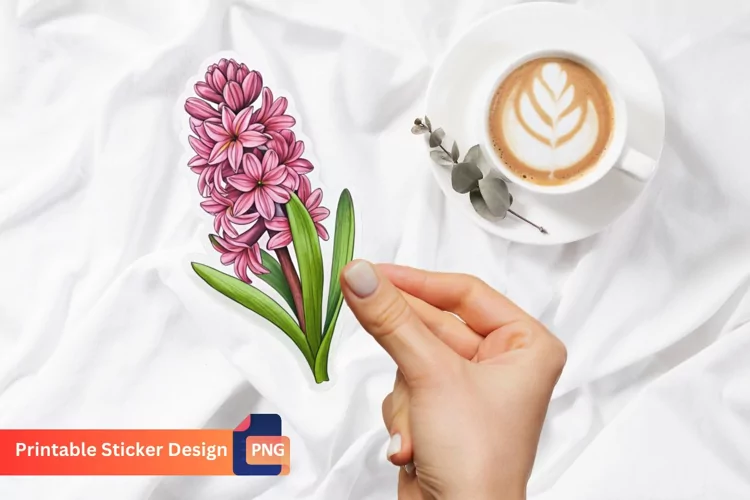Hyacinth Flower Sticker, Botanical Sticker, Floral Sticker