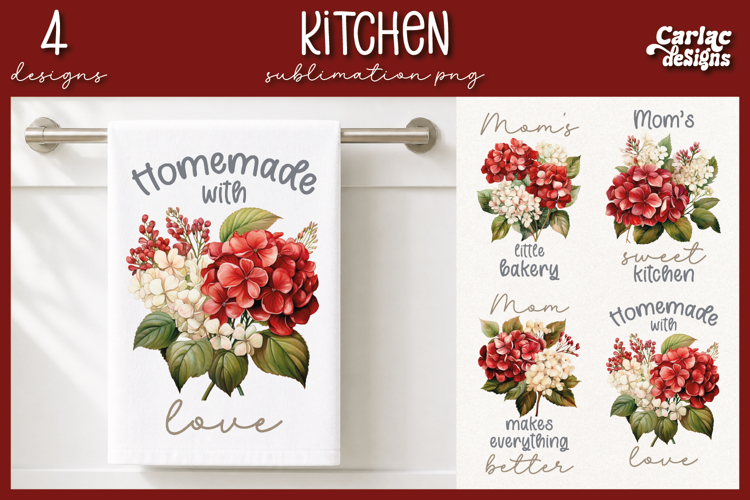 Hydrangeas Kitchen Towel, Cute Kitchen Towel Sublimation