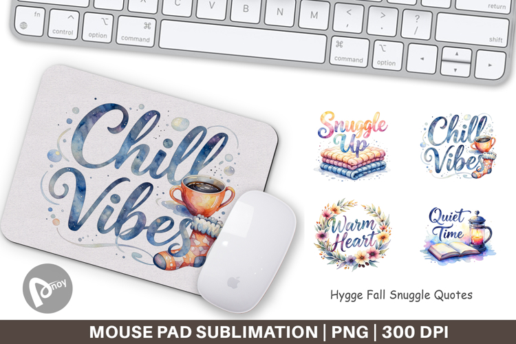 Hygge Fall Snuggle Quotes Mouse Pad