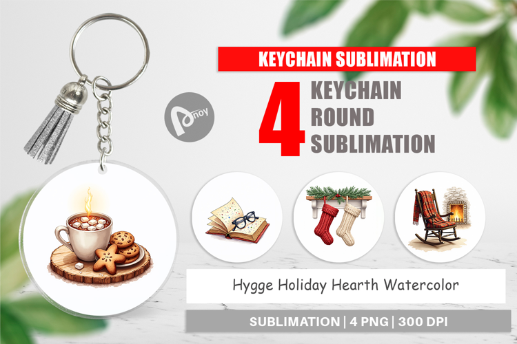 Hygge Holiday Hearth Keychain