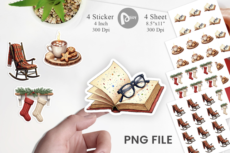 Hygge Holiday Hearth Sticker