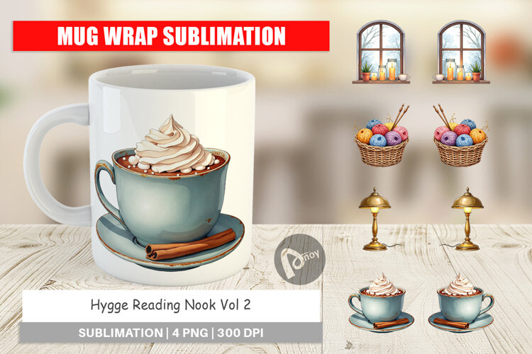 Hygge Reading Nook Mug Wrap example image 1