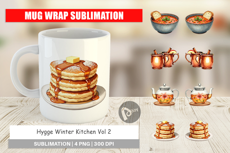 Hygge Winter Kitchen Mug Wrap