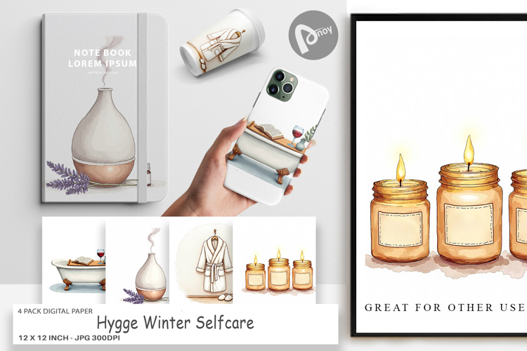 Hygge Winter Selfcare Digital Paper