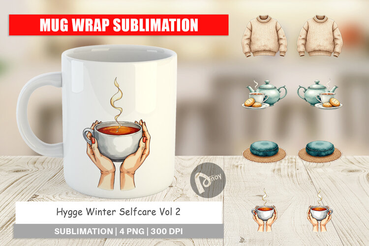 Hygge Winter Selfcare Mug Wrap example image 1