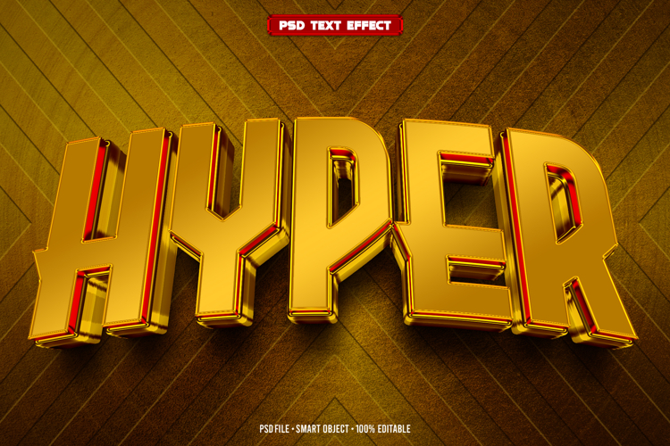 Hyper 3D editable text effect