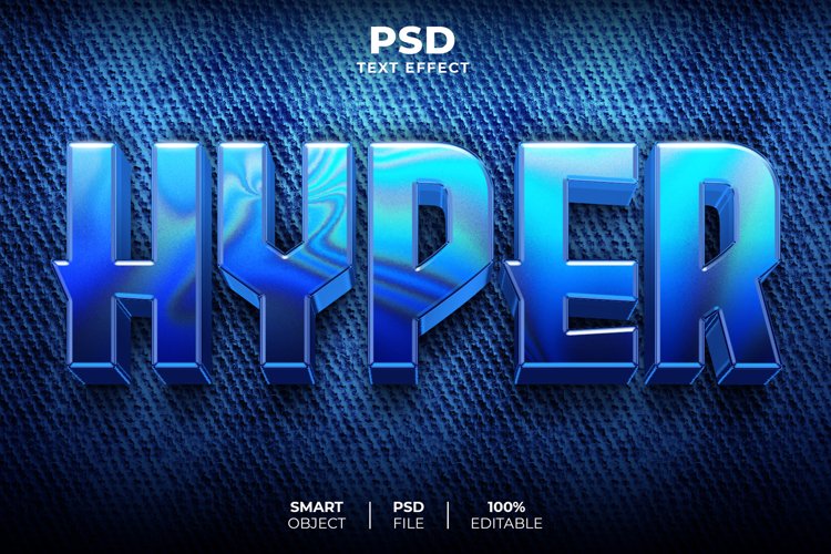 Hyper 3D editable text effect example image 1