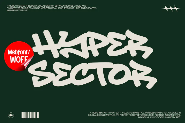 Hyper Sector Webfont Modern Graffiti Display Font