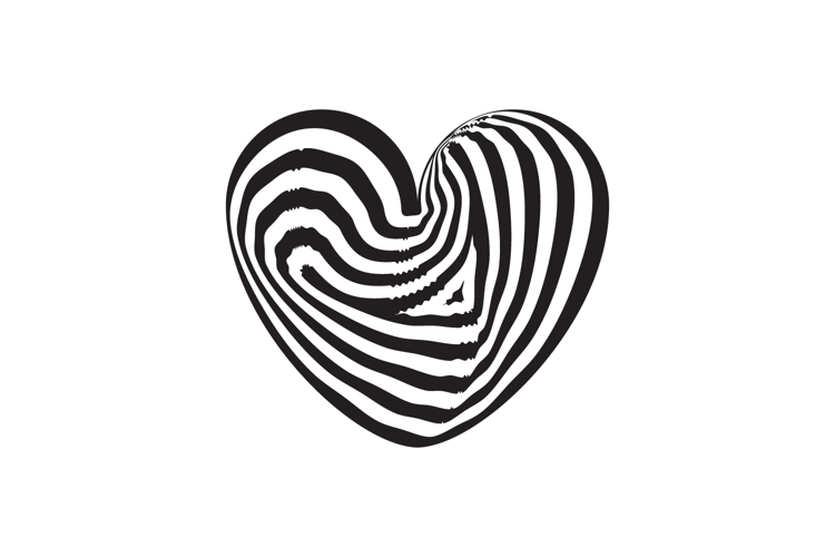 Hypnosis black and white shape art illustration