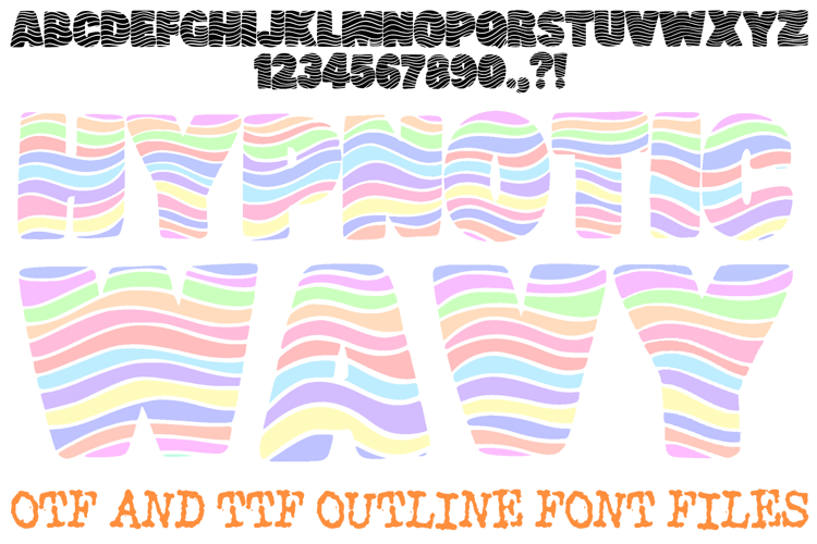 Hypnotic Wavy Font Lettering Ripple ABC OTF