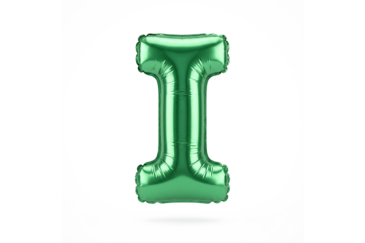 Green Metallic Letter I Foil Balloon Party Decoration