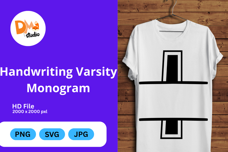 Handwriting Varsity Monogram