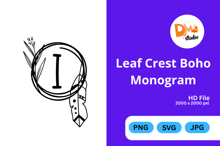Leaf Monogram Svg Image 14