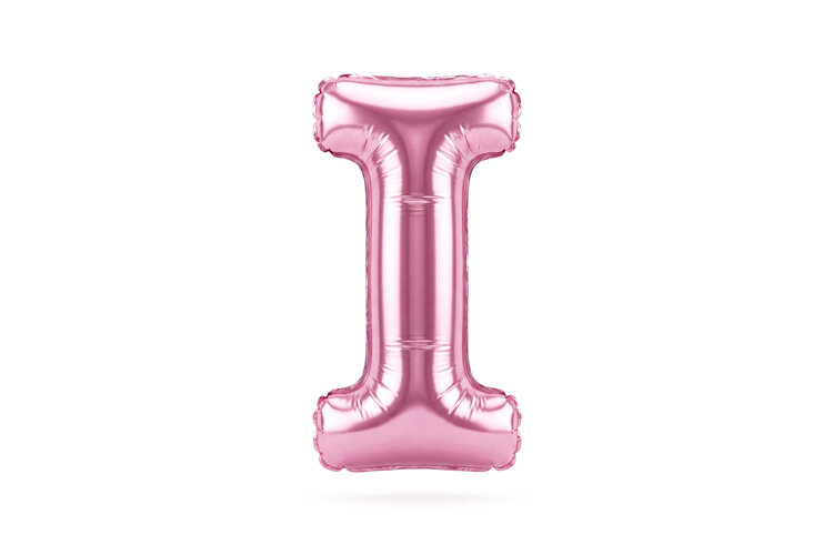 Pink Metallic Letter I Foil Balloon Party Decoration example image 1
