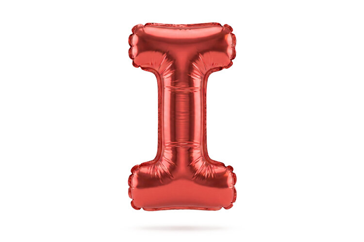 Red Metallic Letter I Foil Balloon Party Decoration example image 1