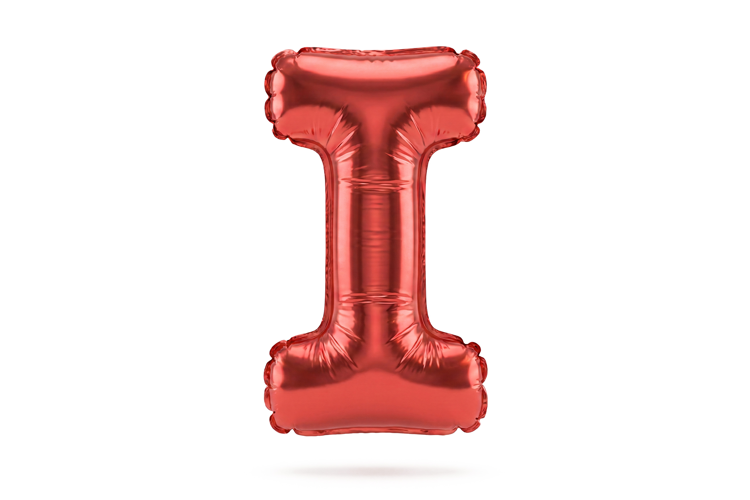 Red Metallic Letter I Foil Balloon Party Decoration