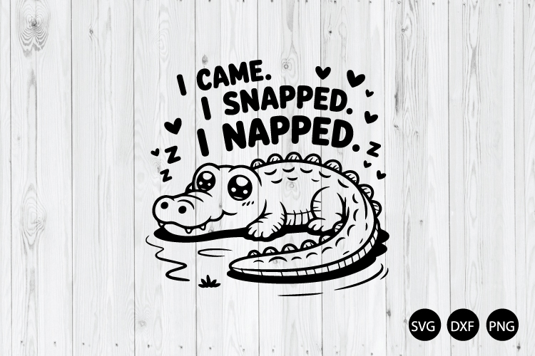 I Came I Snapped I Napped SVG, Alligator SVG