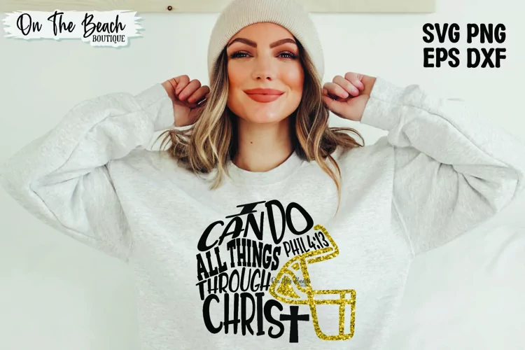 I Can Do All Things Through Christ SVG Football Helmet SVG
