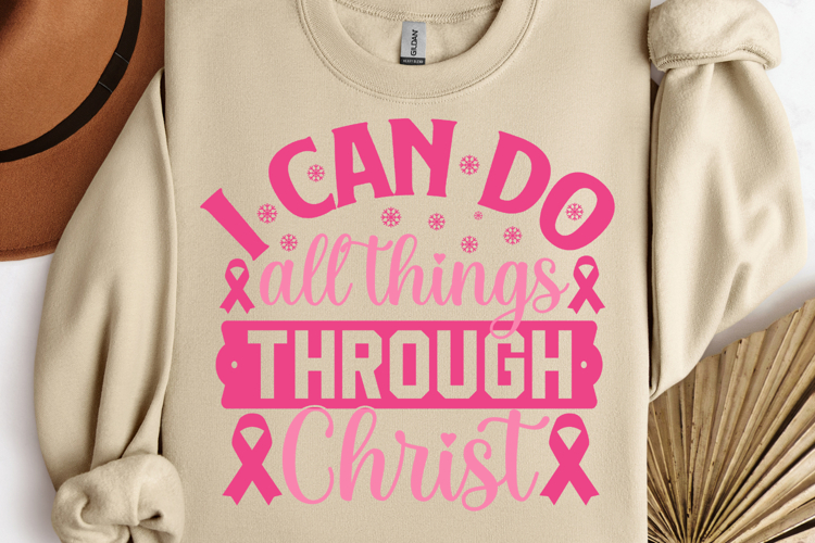 I can do all things through christ SVG, Breast Cancer SVG