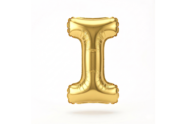 Golden Metallic Letter I Foil Balloon Party Decoration