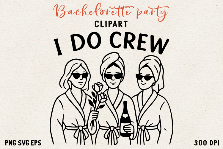 Bachelorette Party Line Art Clipart Bride SVG PNG EPS