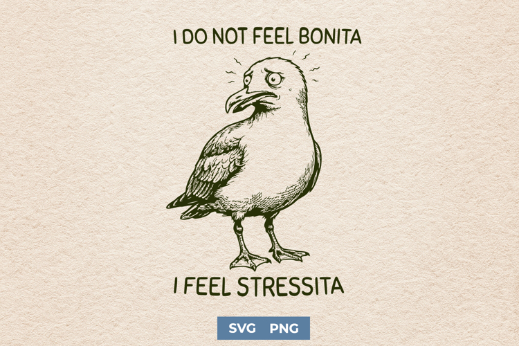 Funny Seagull SVG - I Do Not Feel Bonita I Feel Stressita