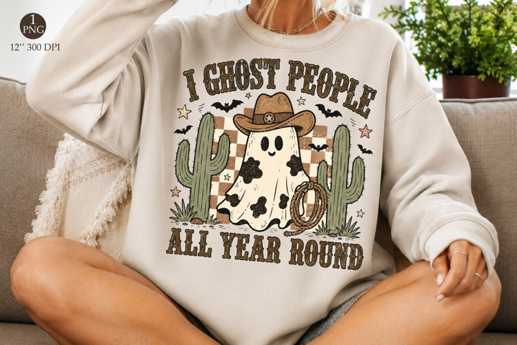 I Ghost People All Year Round Png, Cool Ghost Halloween,
