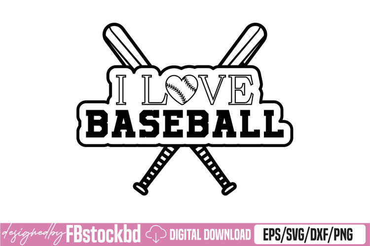I love Baseball svg design