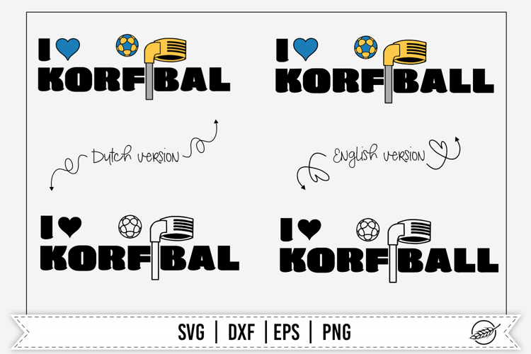 I Love Korfball SVG | Dutch & English Version