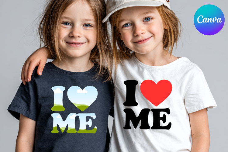 I LOVE me Canva Frame Heart Logo Valentine Frame