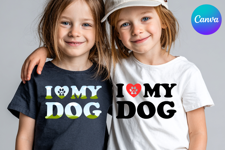 I LOVE my Dog Canva Frame Heart Logo Valentine Frame